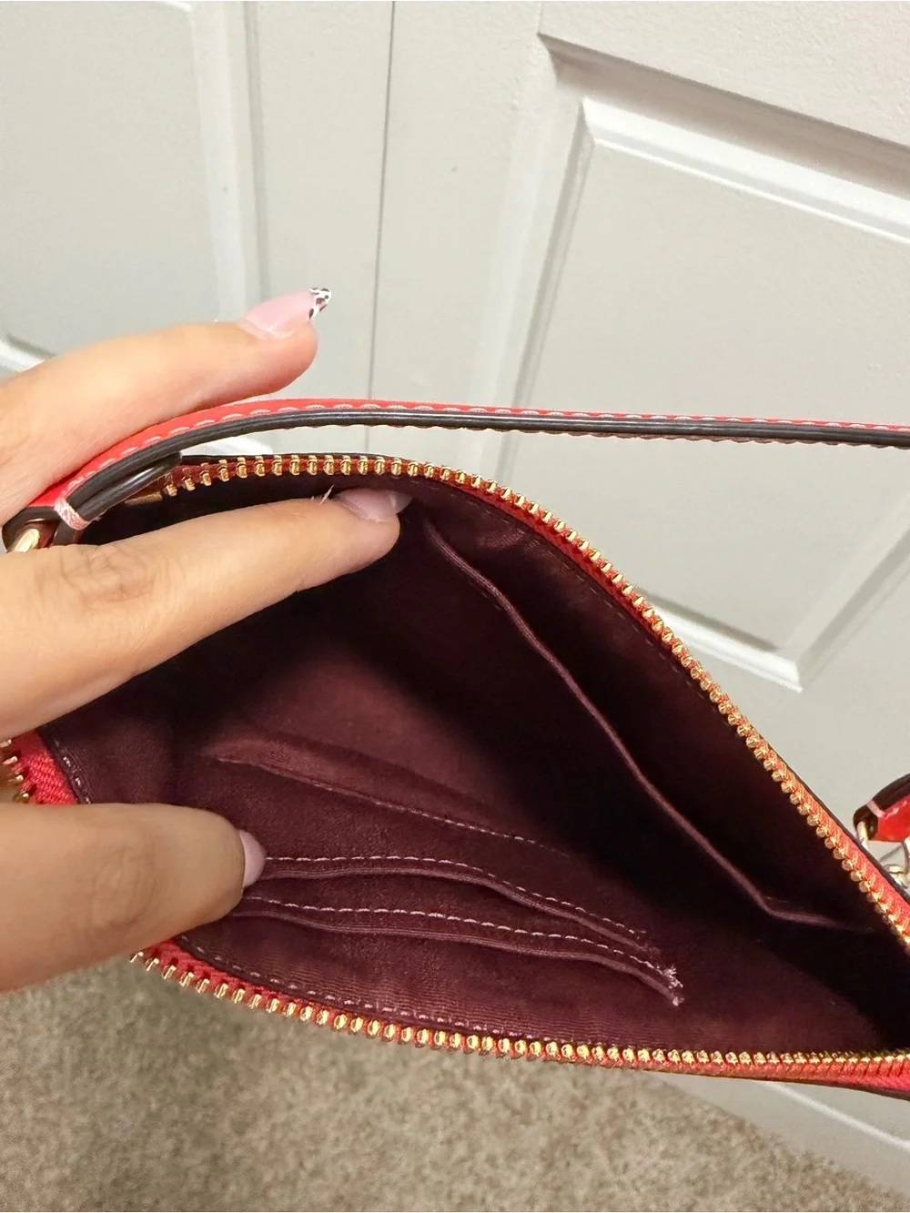COACH rare color Nolita Red 19 Signature Mini Shoulder Bag with Gold Hardware